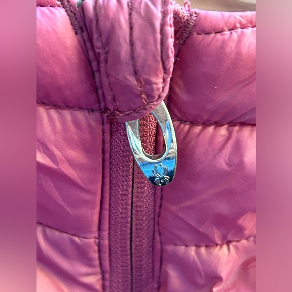 SPYDER womens size small pink hooded puffer jacket - Picture 5 of 6